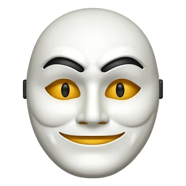 fsociety mask, stylized, simplified, suitable for emoji sticker