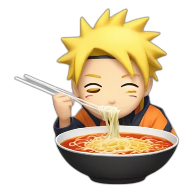 Naruto eating a ramen sticker