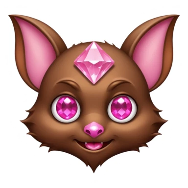 a normal bat witha pink diamond in its forhead sticker