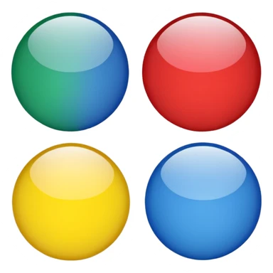 A set of four colorful dots in a row, each dot is a different color, simple and clean sticker