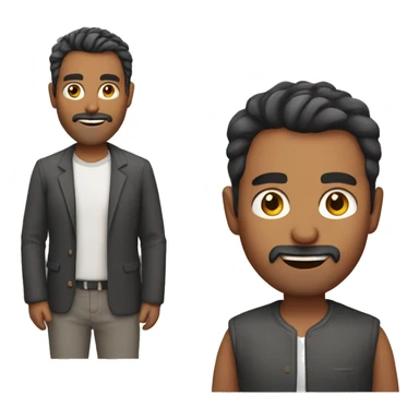 40-year-old Indian man with sal and pepper hair and stubble sticker