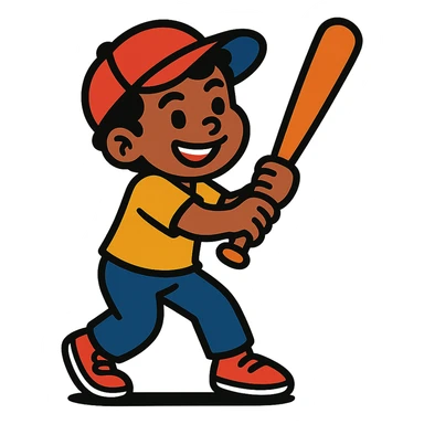 Cuban boy playing baseball sticker