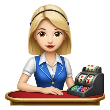 casino cashier woman sticker