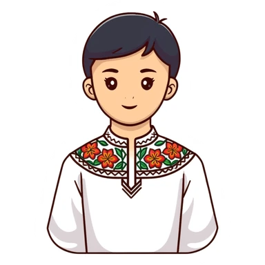 A young Ukrainian psychologist wearing a traditional embroidered vyshyvanka shirt sticker