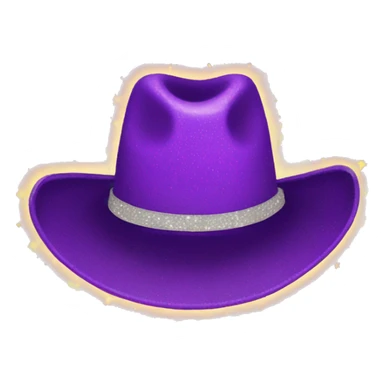 Purple cowboy hat with sparkles sticker