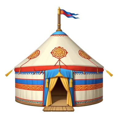 traditional Mongolian ger (yurt) with imperial decorations sticker