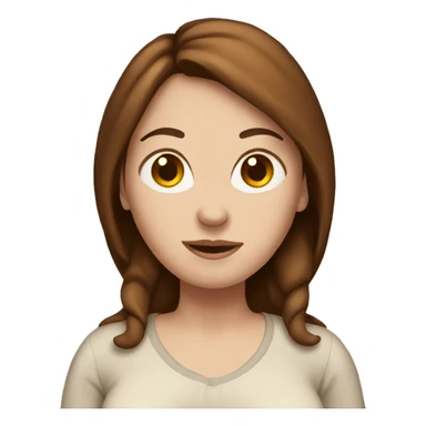 White woman with brown hair pregnant sticker