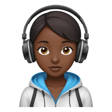 black girl with headphones on  sticker