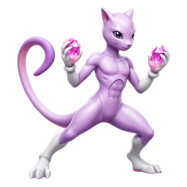 Pokemon legendary purple and pink crystal mewtwo sticker
