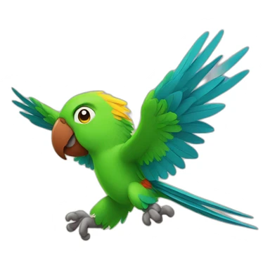 parrot flying heavy wind sticker