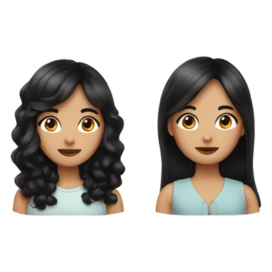 two friends with black hair sticker