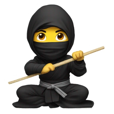 Ninja with noodle sticker