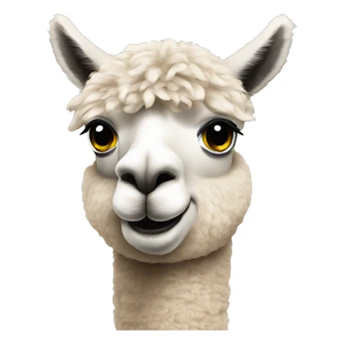 Full size alpaca with heaf sticker