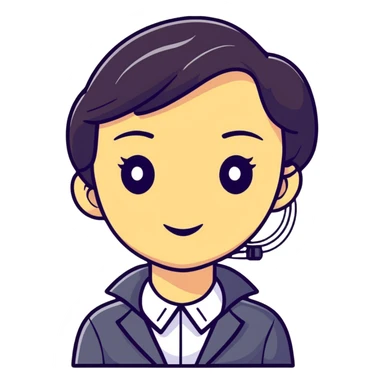 AI agent with female traits, cheerful expression sticker