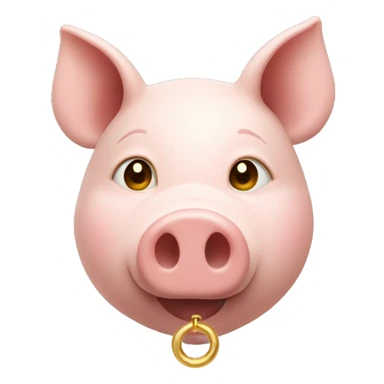 a gold ring in a pig's nose sticker