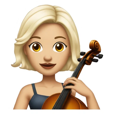 slightly heavier set woman with neck length cropped platinum blonde hair and tatoos playing cello  sticker