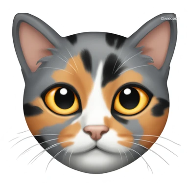 diluted calico grey orange and black cat sticker