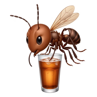 ant drinkig soda sticker