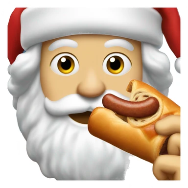 Santa claus eating sausage roll sticker