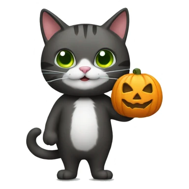 Cat Trick or Treating sticker
