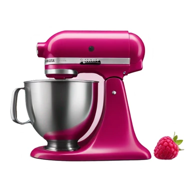 Realistic raspberry color kitchenaid mixer isolated. sticker