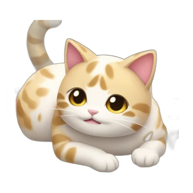 Anime cat girl eat sushi sticker