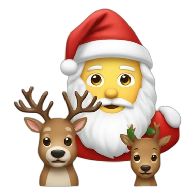 santa klaus with deer sticker