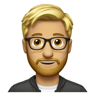 Man-short hair-blond-beard-glasses sticker