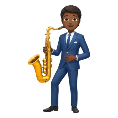 black man playing saxophone full body sticker