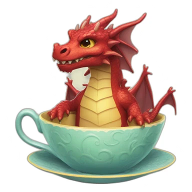 Dragon in the teacup sticker