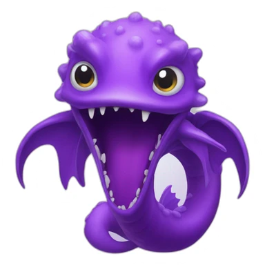 Purple sea monster sticker