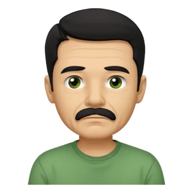 male_focus, 1boy, solo, realistic, looking_at_viewer, signature, green_shirt, shirt, upper_body, facial_hair, black_eyes, old, indoors, black_hair, closed_mouth, wrinkled_skin sticker