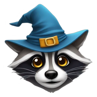 racoon with a wizard hat sticker