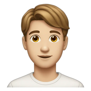 young millionaire with fair skin, short brown hair, 15 years old sticker