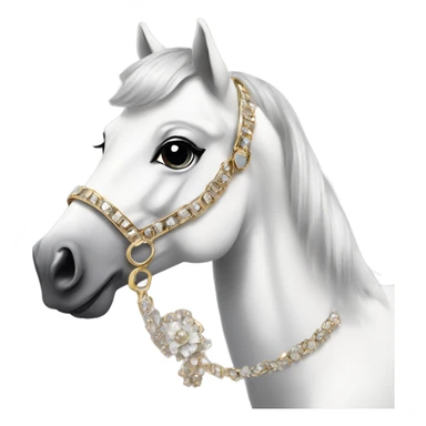 glam horse wearing makeup and accessories looking chic  sticker