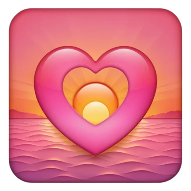 Heart shaped sunrise sticker