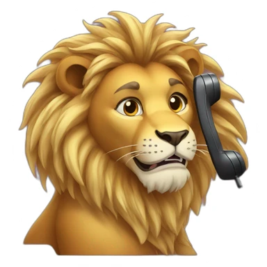lion at the phone sticker