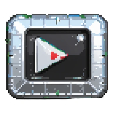 YouTube silver play button award with pixel art style and reflections sticker