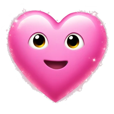 Pink heart with sparkles  sticker