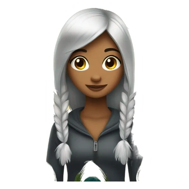 Girl with peacock feathers sticker