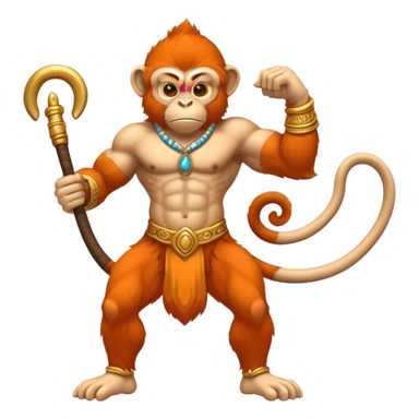 hanuman monkey without costume cream screen sticker