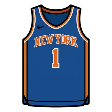 flat toon style new york knicks basketball jersey sticker