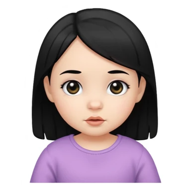 baby girl with black hair black eyes sticker