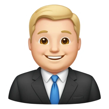 happy plump white American man in suit sticker