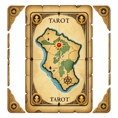 tarot card with a map on it sticker