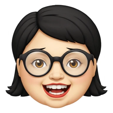 short fat lady with glasses ,crooked teeth and crazy black hair sticker