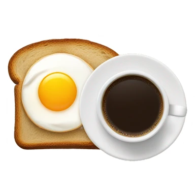bread with egg and a glass of coffee b it’s side sticker