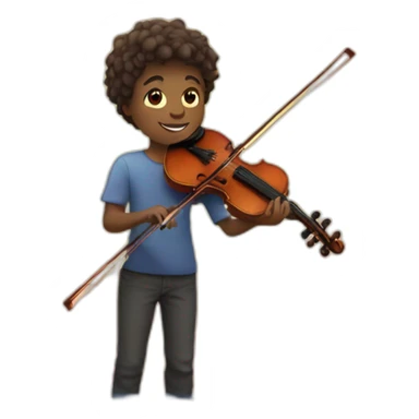 boy-standing-in-a-colored-sea-while-holding-violin sticker