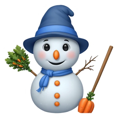 snowman wearing blue hat sticker
