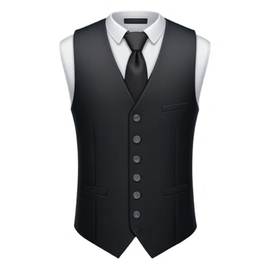 just a black women's vest garment with 3 buttons, no background, no model, only the clothing item sticker